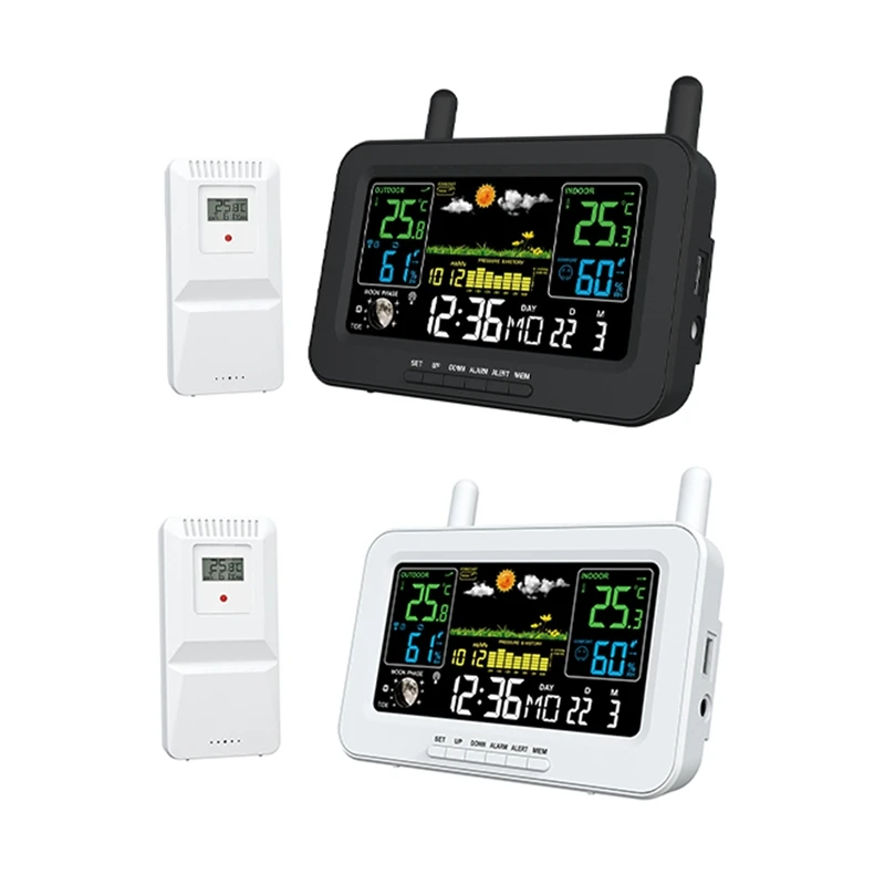 WISH Color Screen Digital Weather Station Sunrise And Sunset Thermometer Hygrometer With Wireless Outdoor Sensor US Plug 
WISH Color Screen Digital Weather Station Sunrise And Sunset Thermometer Hygrometer With Wireless Outdoor Sensor US Plug