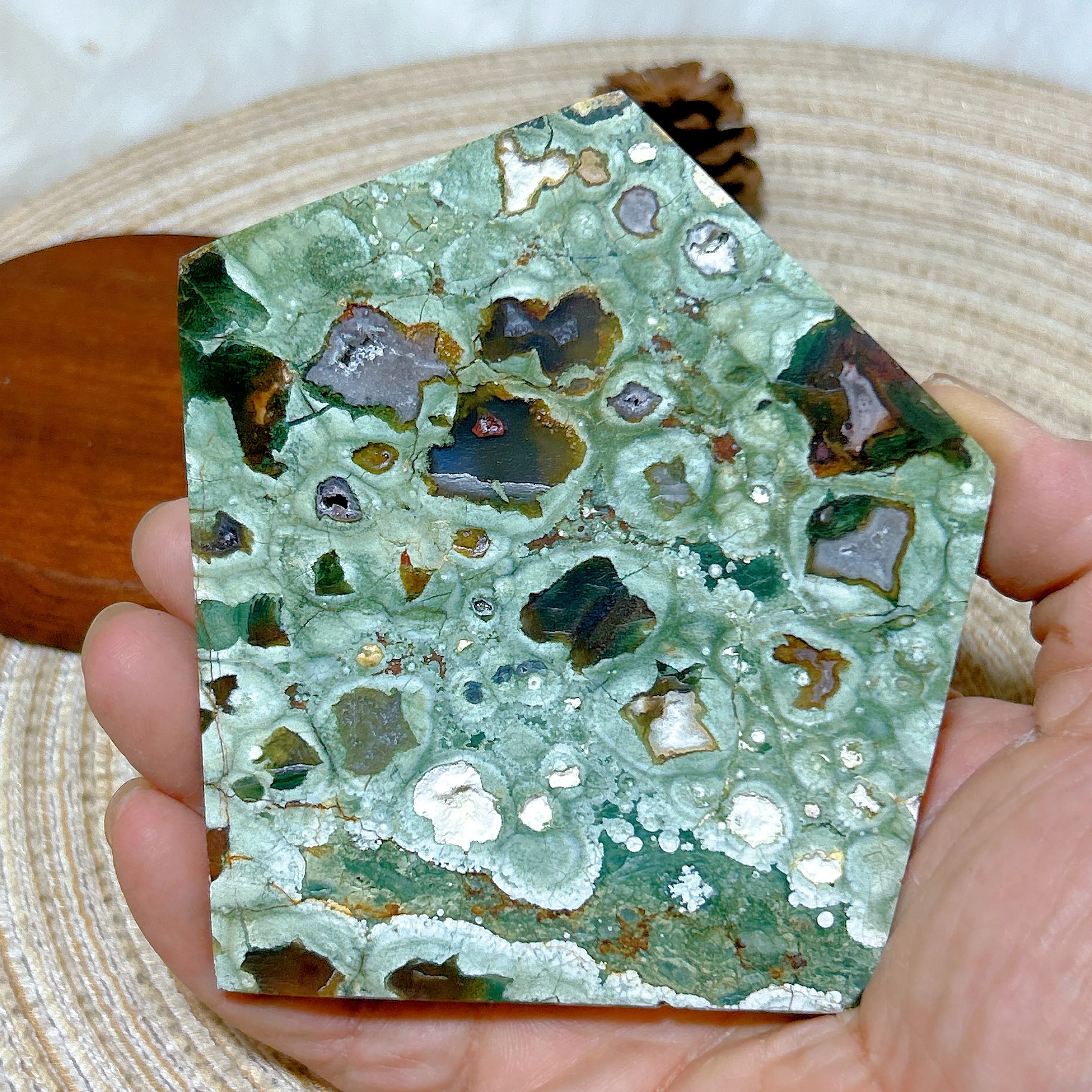 Healing Natural Crystal Rainforest Jasper Druzy Slab Mineral High Quality Ore Home Decorations Reiki Ornament Room Decor Gift
Healing Natural Crystal Rainforest Jasper Druzy Slab Mineral High Quality Ore Home Decorations Reiki Ornament Room Decor Gift
