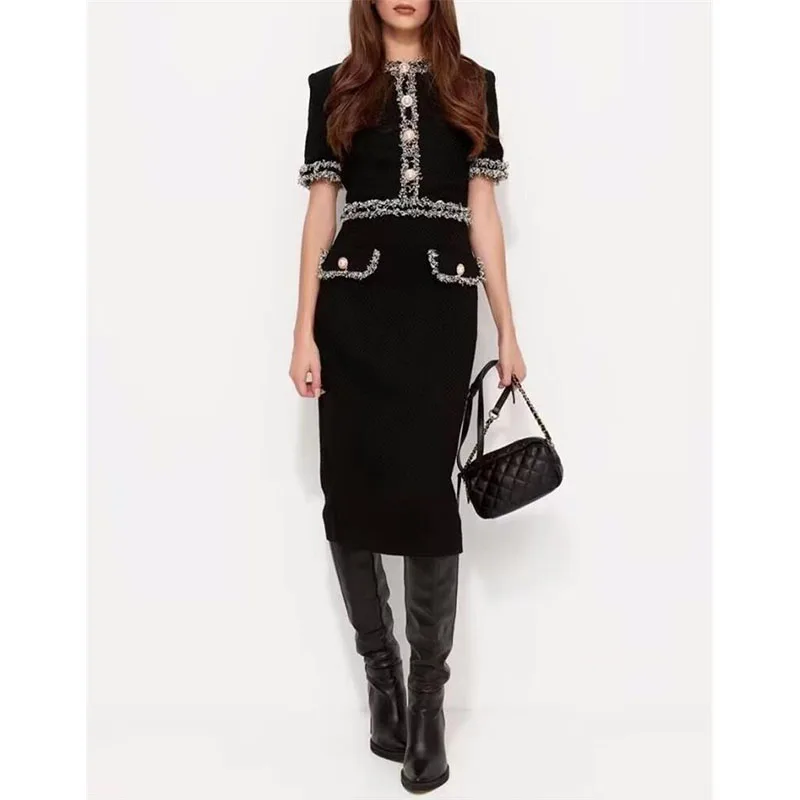 Women Dress 2023 High Quality Spring Summer Runway O Neck Short Sleeves Pencil Dresses Work Office Dresses NP1914C
Women Dress 2023 High Quality Spring Summer Runway O Neck Short Sleeves Pencil Dresses Work Office Dresses NP1914C