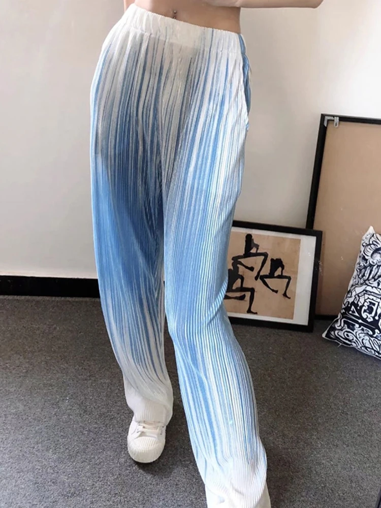 Summer Casual Women's High Waist Slimming Gradient Textured Drapey Floor Length Pants Stylish Commute Korean Style Trousers
Summer Casual Women's High Waist Slimming Gradient Textured Drapey Floor Length Pants Stylish Commute Korean Style Trousers