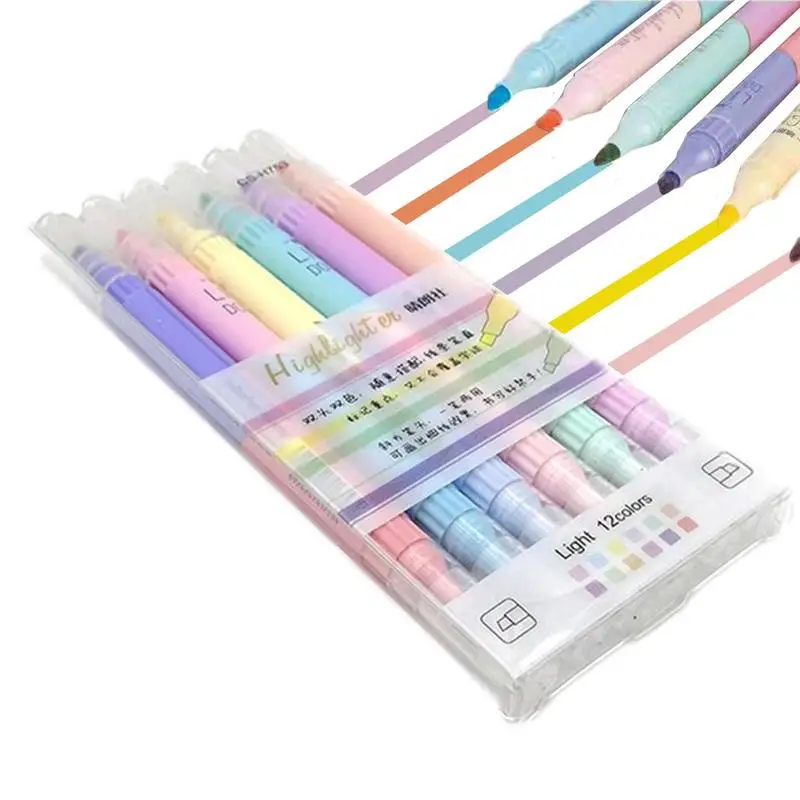 12 Colors Highlighter Pen Set Double Headed Double Color Cute Fluorescence Colour Marker Pen Stationery School Supplies 6Pcs/Set
12 Colors Highlighter Pen Set Double Headed Double Color Cute Fluorescence Colour Marker Pen Stationery School Supplies 6Pcs/Set