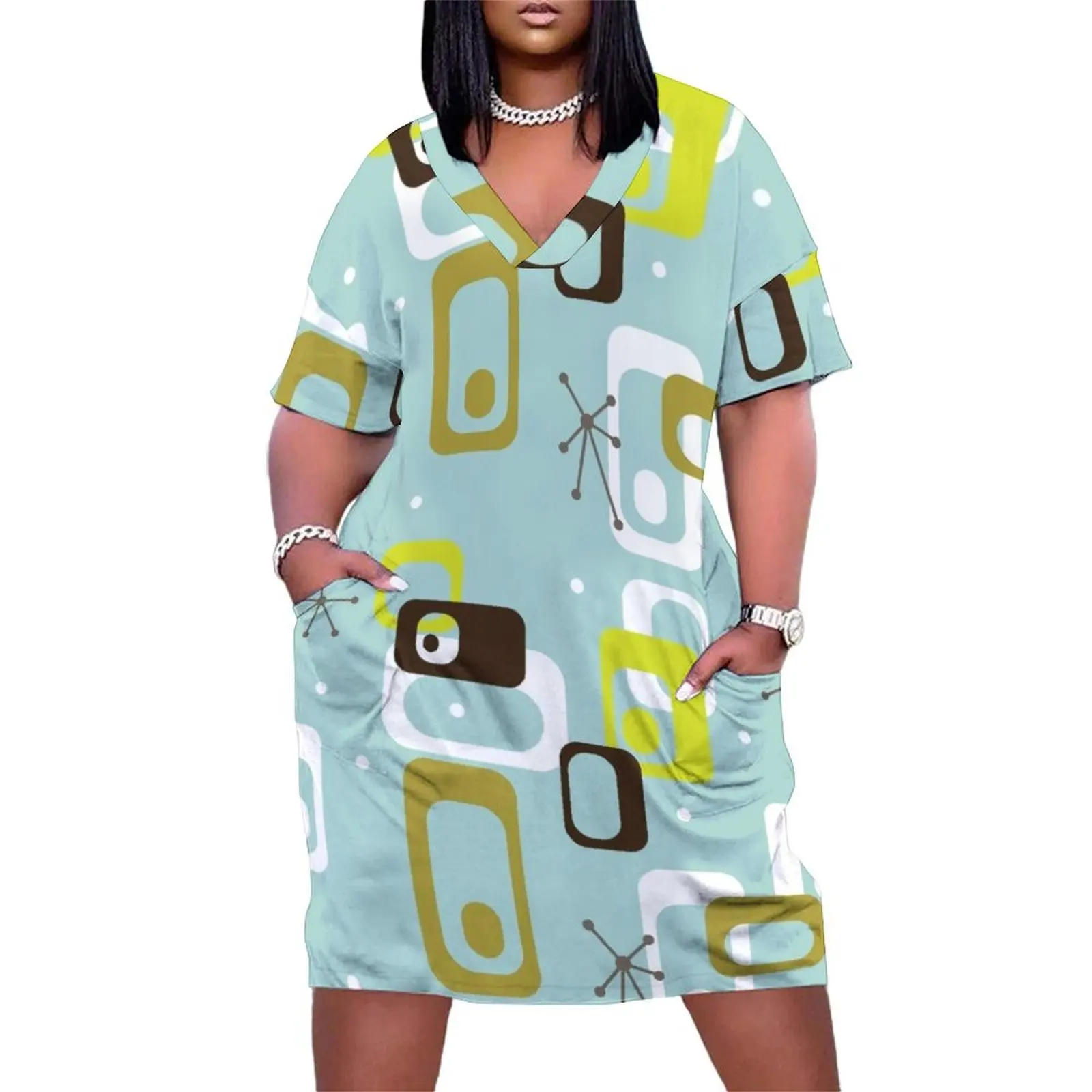 Atomic - Light Turquoise Loose Pocket Dress dress for women Women's summer suit women dress
Atomic - Light Turquoise Loose Pocket Dress dress for women Women's summer suit women dress