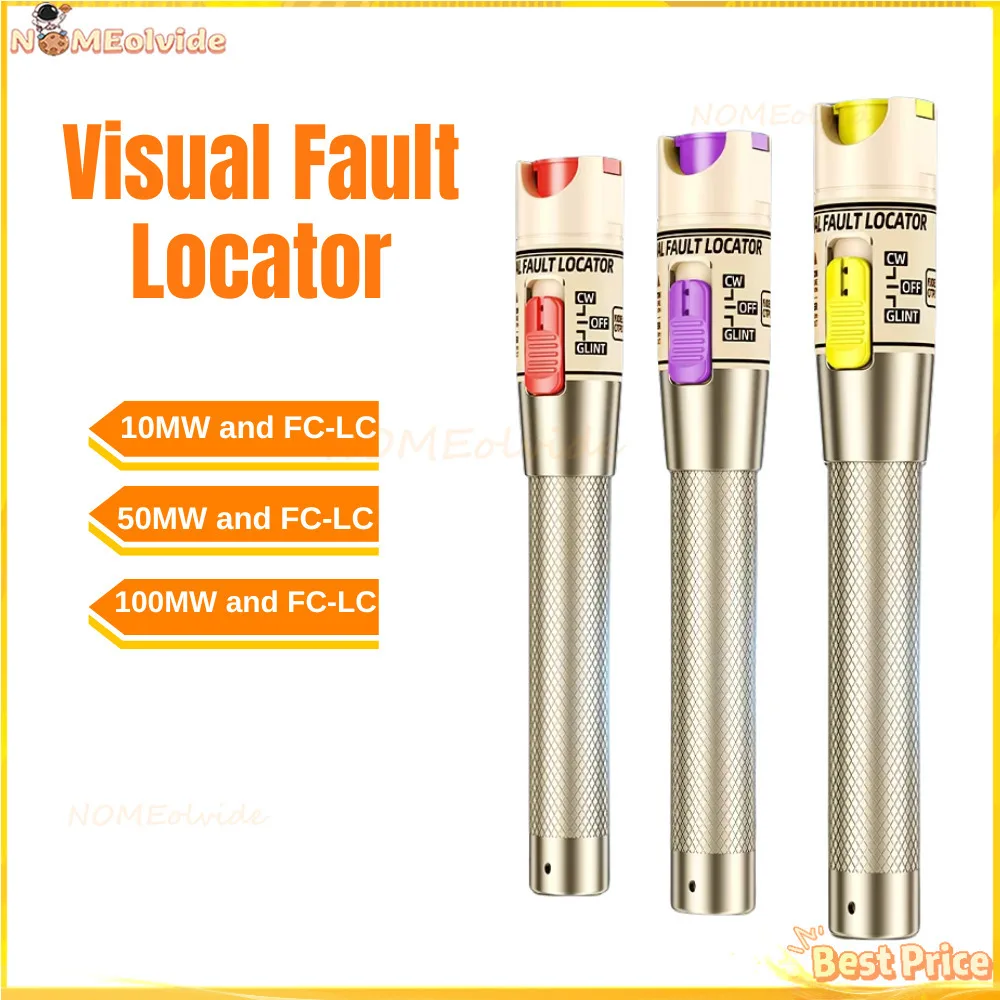 Visual Fault Locator 10/50/100Mw Optic Cable Tester Pen SC/FC/ST 2.5Mm Interface FTTH Optical Fiber Test Tool
Visual Fault Locator 10/50/100Mw Optic Cable Tester Pen SC/FC/ST 2.5Mm Interface FTTH Optical Fiber Test Tool