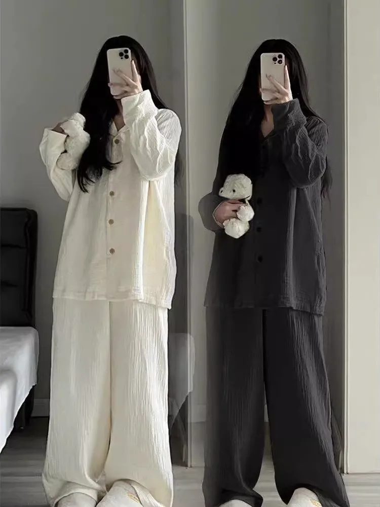 plus Size Sleepwear Set Casual Long Sleeve Women's Autumn Home Clothes Student Couple High Waist Loose Fit Fashion Set
plus Size Sleepwear Set Casual Long Sleeve Women's Autumn Home Clothes Student Couple High Waist Loose Fit Fashion Set
