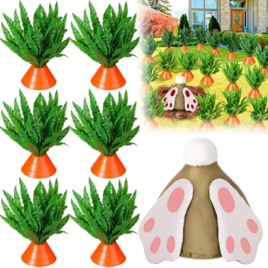 37 pcs Easter Carrots Yard Decor with Fake Ferns and Digging Bunny Garden Stake for Outdoor Spring Party DIY Lawn Sign in Orang
37 pcs Easter Carrots Yard Decor with Fake Ferns and Digging Bunny Garden Stake for Outdoor Spring Party DIY Lawn Sign in Orang