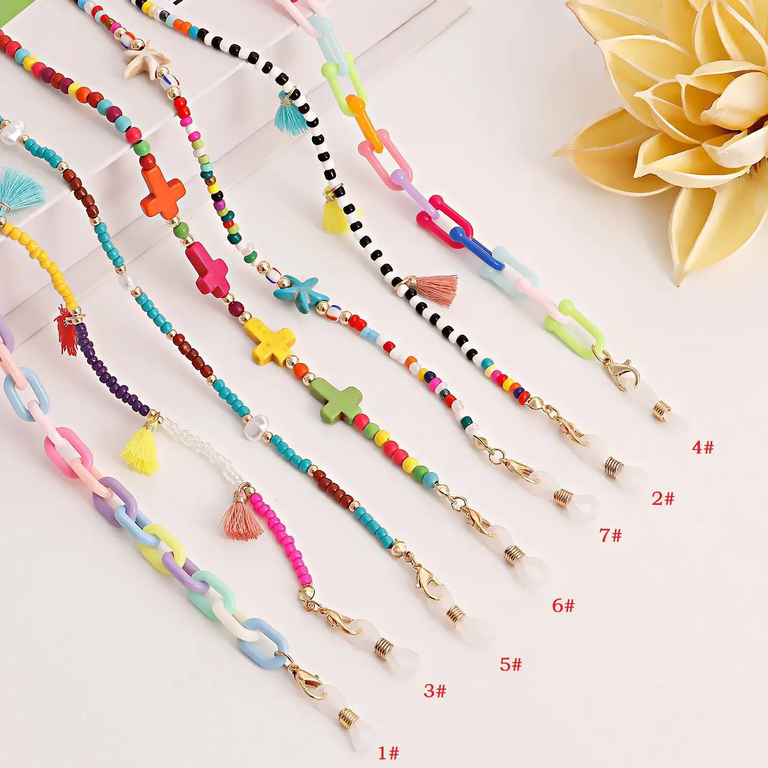 80cm Colorful Small Arylic Beaded Glasses Chain for Women Bohemia Jewelry Accessories Hang On Neck Sunglasses Holder In Summer
80cm Colorful Small Arylic Beaded Glasses Chain for Women Bohemia Jewelry Accessories Hang On Neck Sunglasses Holder In Summer