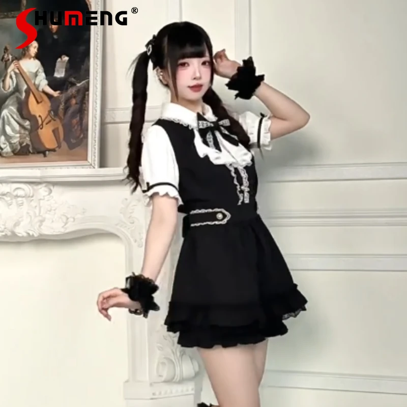 Sweet Cute Bow Lolita Striped Dress And Shorts Outfits Mass-Produced Style Lace Japanese New SC Mine Series 2-Pieces Set Ladies
Sweet Cute Bow Lolita Striped Dress And Shorts Outfits Mass-Produced Style Lace Japanese New SC Mine Series 2-Pieces Set Ladies