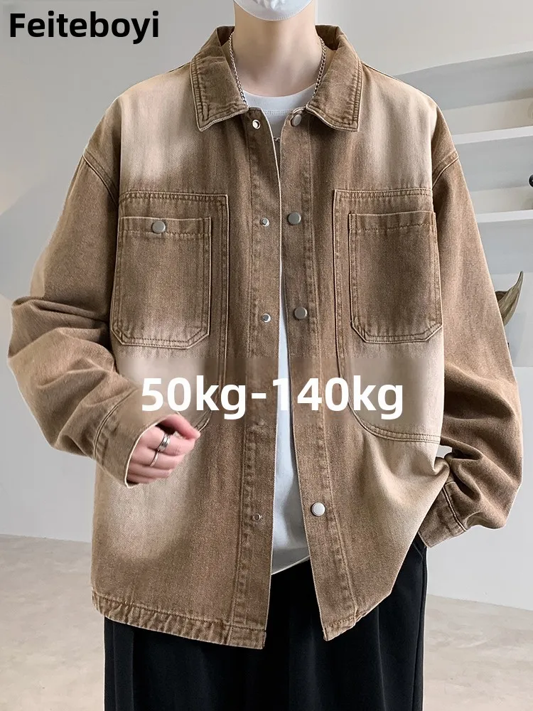 Retro Waed Denim Jaet Men's Spring Autumn Trendy Patchwork adient Collar Loose Large Size Casual Outerwear
Retro Waed Denim Jaet Men's Spring Autumn Trendy Patchwork adient Collar Loose Large Size Casual Outerwear