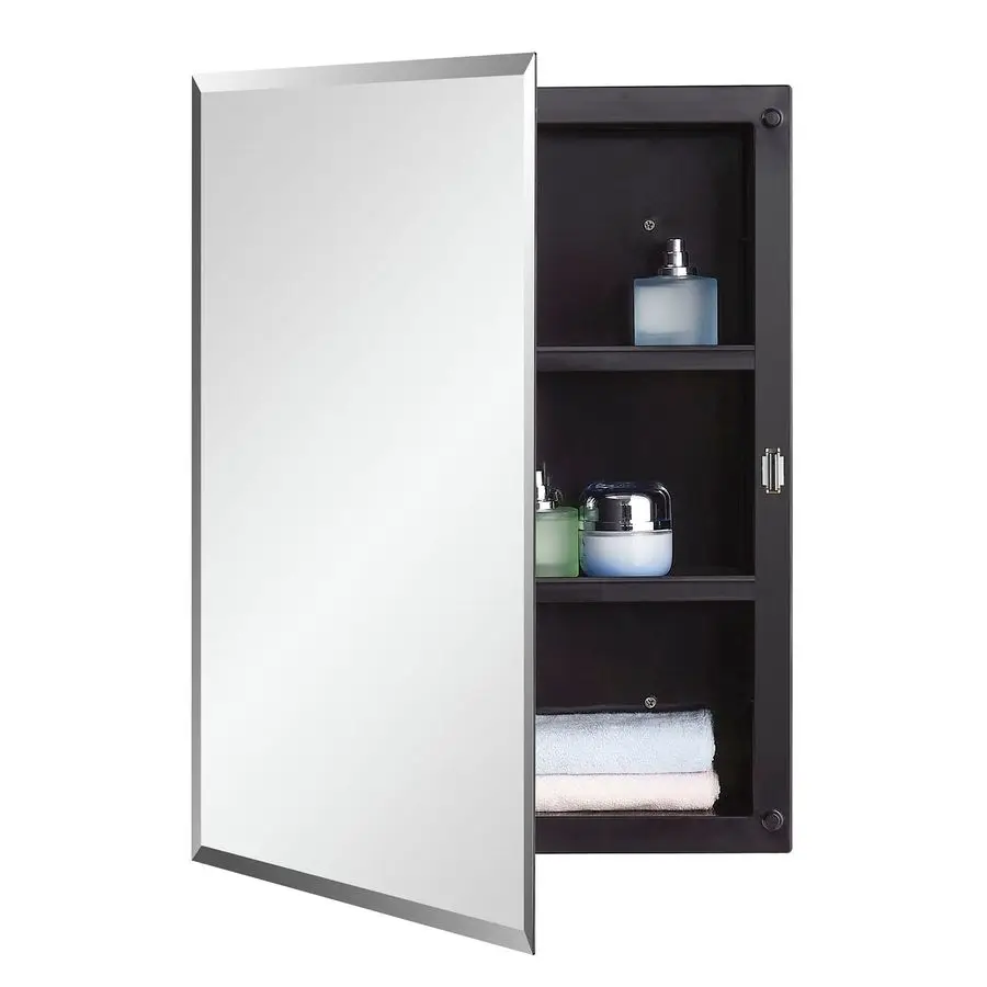 Black Plastic Bathroom Medicine Mirror Cabinet Beveled Edge, 16 x 20 inch, Surface and Recessed Mount
Black Plastic Bathroom Medicine Mirror Cabinet Beveled Edge, 16 x 20 inch, Surface and Recessed Mount