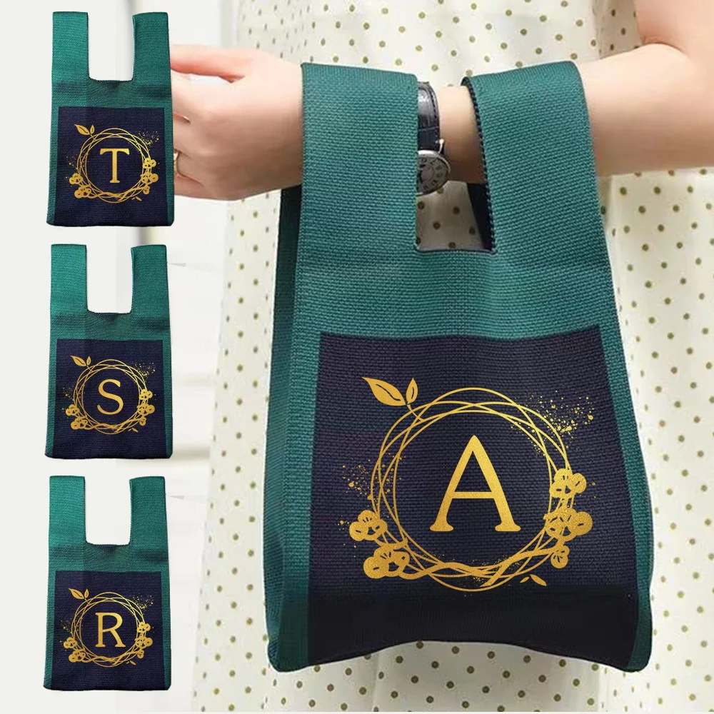 Handbag Golden Lace Top-handle Bags Crochet Bag Shopping Storage Bag Practical malist Tote Portable Knitted Yarn StorageBag
Handbag Golden Lace Top-handle Bags Crochet Bag Shopping Storage Bag Practical malist Tote Portable Knitted Yarn StorageBag