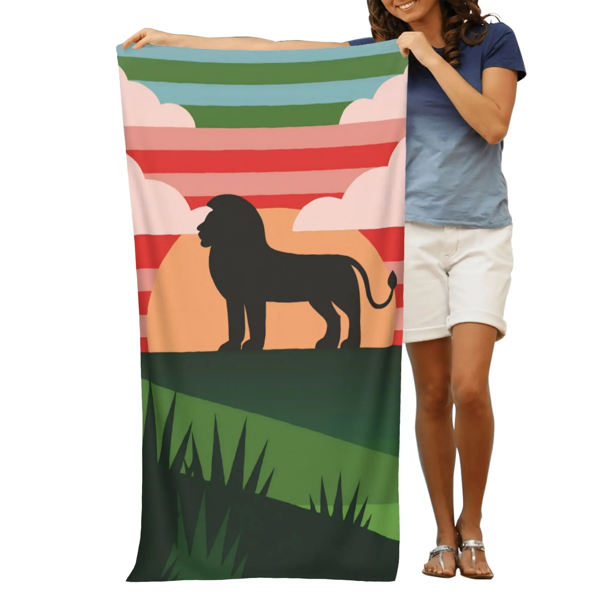 Lion Sunset Tropical Beach Towel Boho Print Large 70x140cm Resort Pool Mat Summer Vacation Bathing Towel Cloth
Lion Sunset Tropical Beach Towel Boho Print Large 70x140cm Resort Pool Mat Summer Vacation Bathing Towel Cloth