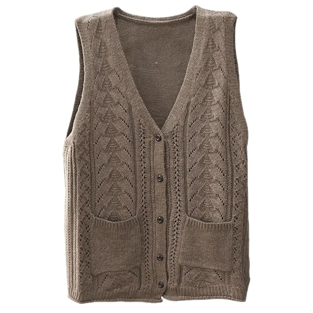 Women's Retro Artistic V-neck Sweater Vest Hollow-Out I-shaped Slimming Knitted Cardigan Fashion Autumn Top
Women's Retro Artistic V-neck Sweater Vest Hollow-Out I-shaped Slimming Knitted Cardigan Fashion Autumn Top