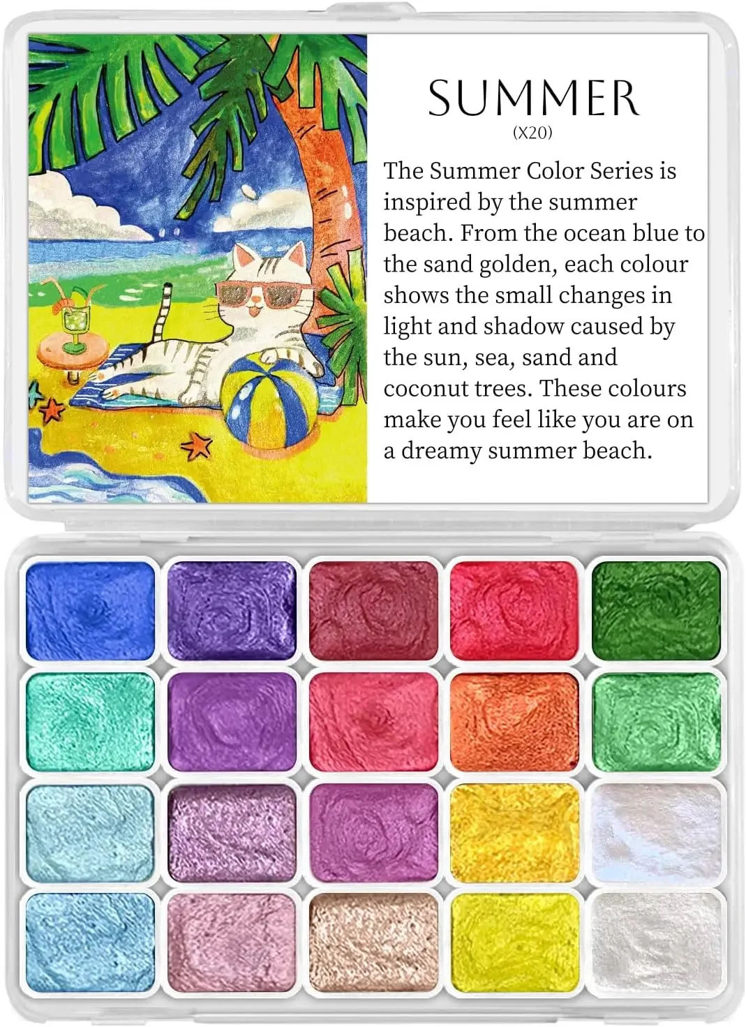Mini Glitter Watercolor Paint Set, 20 Colors Shimmer Metallic For Adult Art, 1ml Trial Pack
Mini Glitter Watercolor Paint Set, 20 Colors Shimmer Metallic For Adult Art, 1ml Trial Pack