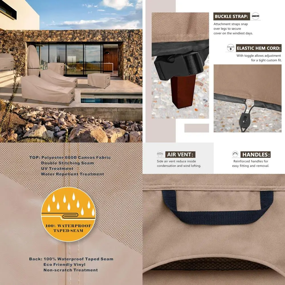 Прочные водонепроницаемые чехлы для шезлонгов (2 шт.), 84Д x 32Ш x 32В дюймов
Прочные водонепроницаемые чехлы для шезлонгов (2 шт.), 84Д x 32Ш x 32В дюймов