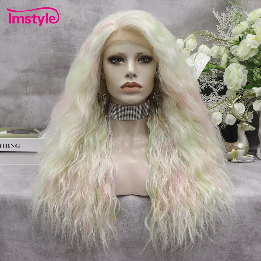 Imstyle Curly Wig Synthetic Lace Front Wig Blonde Ombre Wig Multicolour Heat Resistant Fiber Long Cosplay Wigs For Women
Imstyle Curly Wig Synthetic Lace Front Wig Blonde Ombre Wig Multicolour Heat Resistant Fiber Long Cosplay Wigs For Women