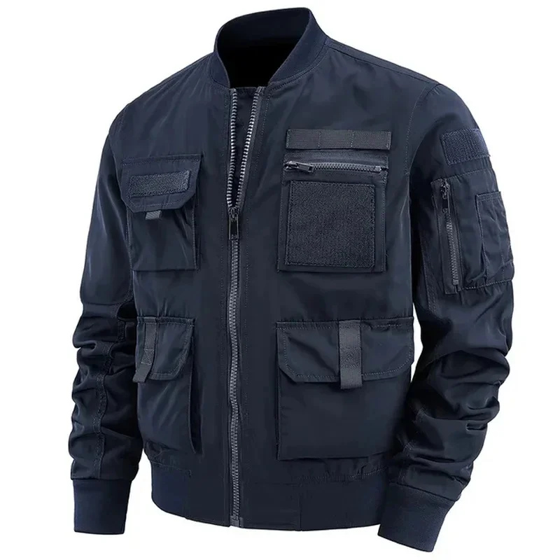Men's Multi-Pocket Jacket Solid Color Zipper Jacket Simple Casual Mening's Clothing Windproof Work Jacket Outdoor Camping Jacket
Men's Multi-Pocket Jacket Solid Color Zipper Jacket Simple Casual Mening's Clothing Windproof Work Jacket Outdoor Camping Jacket