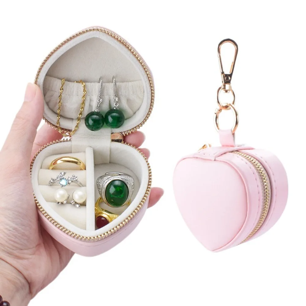 Mini Jewelry Box Keychain Jewelry Display Earring Organizer Portable Ring Box Storage Case Heart-shaped Travel Bag Pendant Women
Mini Jewelry Box Keychain Jewelry Display Earring Organizer Portable Ring Box Storage Case Heart-shaped Travel Bag Pendant Women