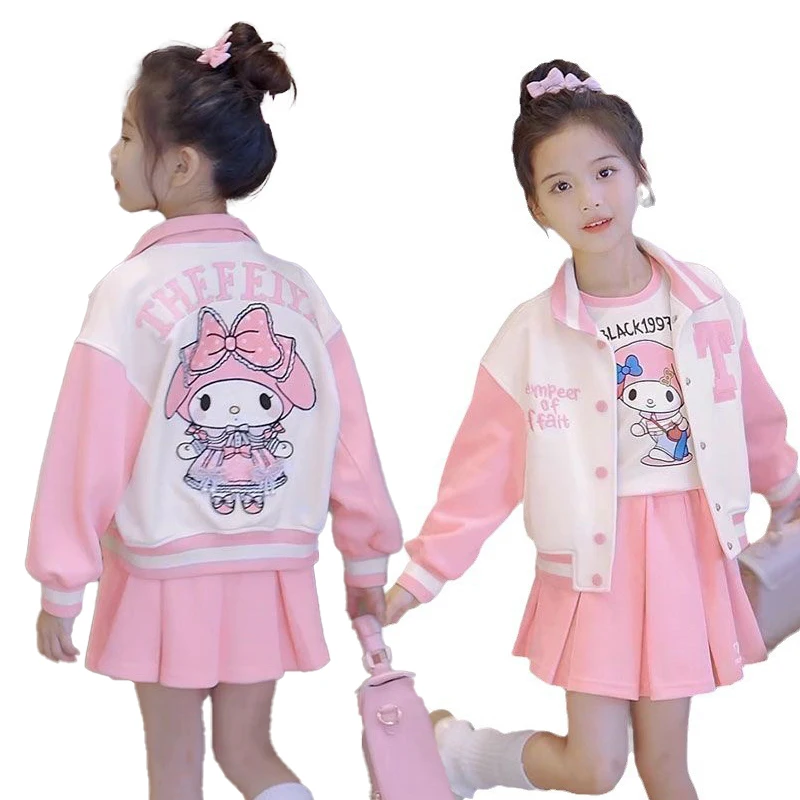 Kuromi Sanrios Coat Baseball Uniform Spring Autumn New Pleated Skirt Spring Autumn Sweet All-Match Long Sleeves Three-Piece Set
Kuromi Sanrios Coat Baseball Uniform Spring Autumn New Pleated Skirt Spring Autumn Sweet All-Match Long Sleeves Three-Piece Set