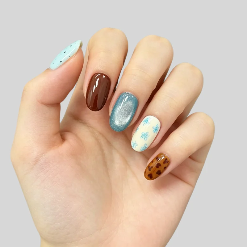 30Pcs Fake Nails Turquoise Caramel and Cat's Eye Dopamine-Effect Short Oval Press-On Nails—High-Quality Nails Perfect for Girls
30Pcs Fake Nails Turquoise Caramel and Cat's Eye Dopamine-Effect Short Oval Press-On Nails—High-Quality Nails Perfect for Girls