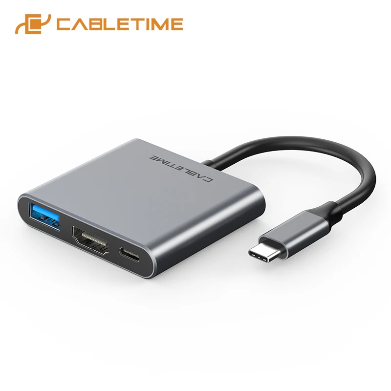 CABLETIME 3 IN 1 USB C to HDMI Hub USB 3.0 Dock 4K@30Hz 5Gbps Transmission Speed PD60W Fast Charging for Laptop Monitor
CABLETIME 3 IN 1 USB C to HDMI Hub USB 3.0 Dock 4K@30Hz 5Gbps Transmission Speed PD60W Fast Charging for Laptop Monitor