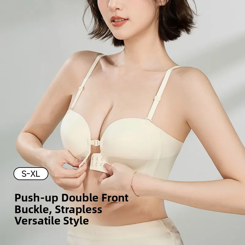 Wireless Bra Soft Support Sexy Back Design Women's Underwear Front Clasp Gathered Chest Invisible Bra Anti-slip Comfortable
Wireless Bra Soft Support Sexy Back Design Women's Underwear Front Clasp Gathered Chest Invisible Bra Anti-slip Comfortable