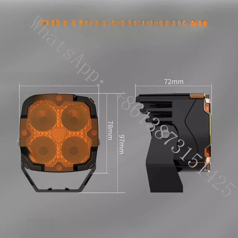 Suitable Off-Road Vehicles Front Bumper Strong Spotlights with Daytime Running Light, Four-Leaf Clover Desig
Suitable Off-Road Vehicles Front Bumper Strong Spotlights with Daytime Running Light, Four-Leaf Clover Desig