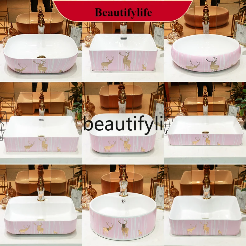 B185 Upper basin Nordic style simple bathroom light luxury washbasin small size ceramic
B185 Upper basin Nordic style simple bathroom light luxury washbasin small size ceramic