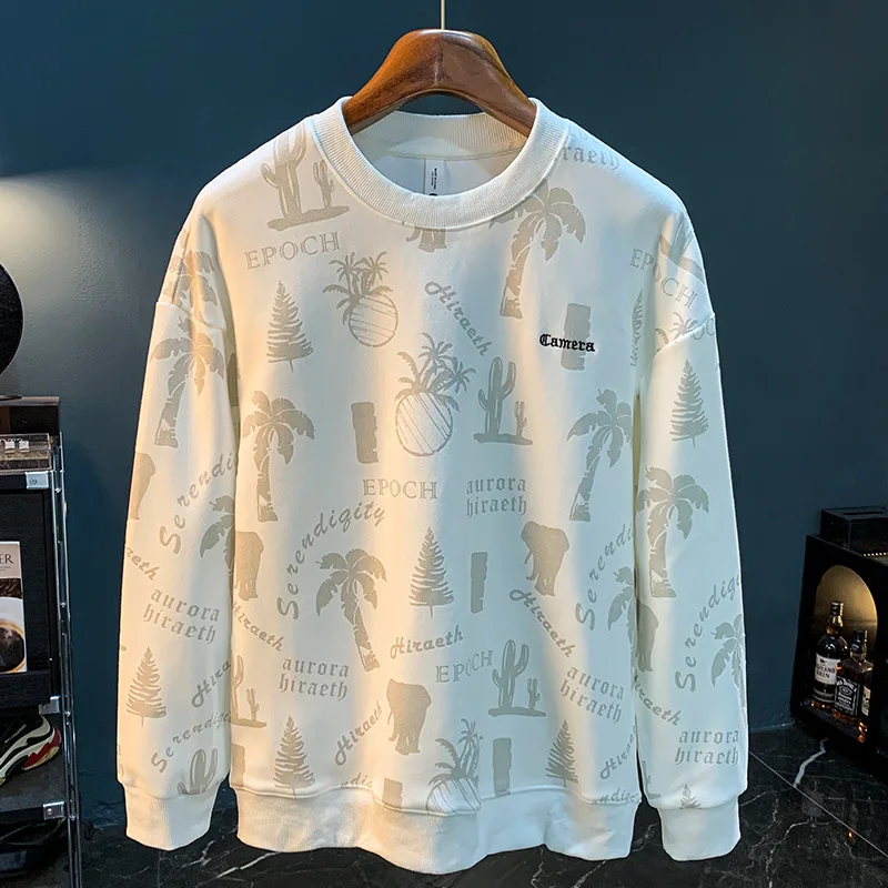 Autumn New printed sweater men's fashion brand loose all-match round neck sweater outer wear long sleeve pullover jacket
Autumn New printed sweater men's fashion brand loose all-match round neck sweater outer wear long sleeve pullover jacket