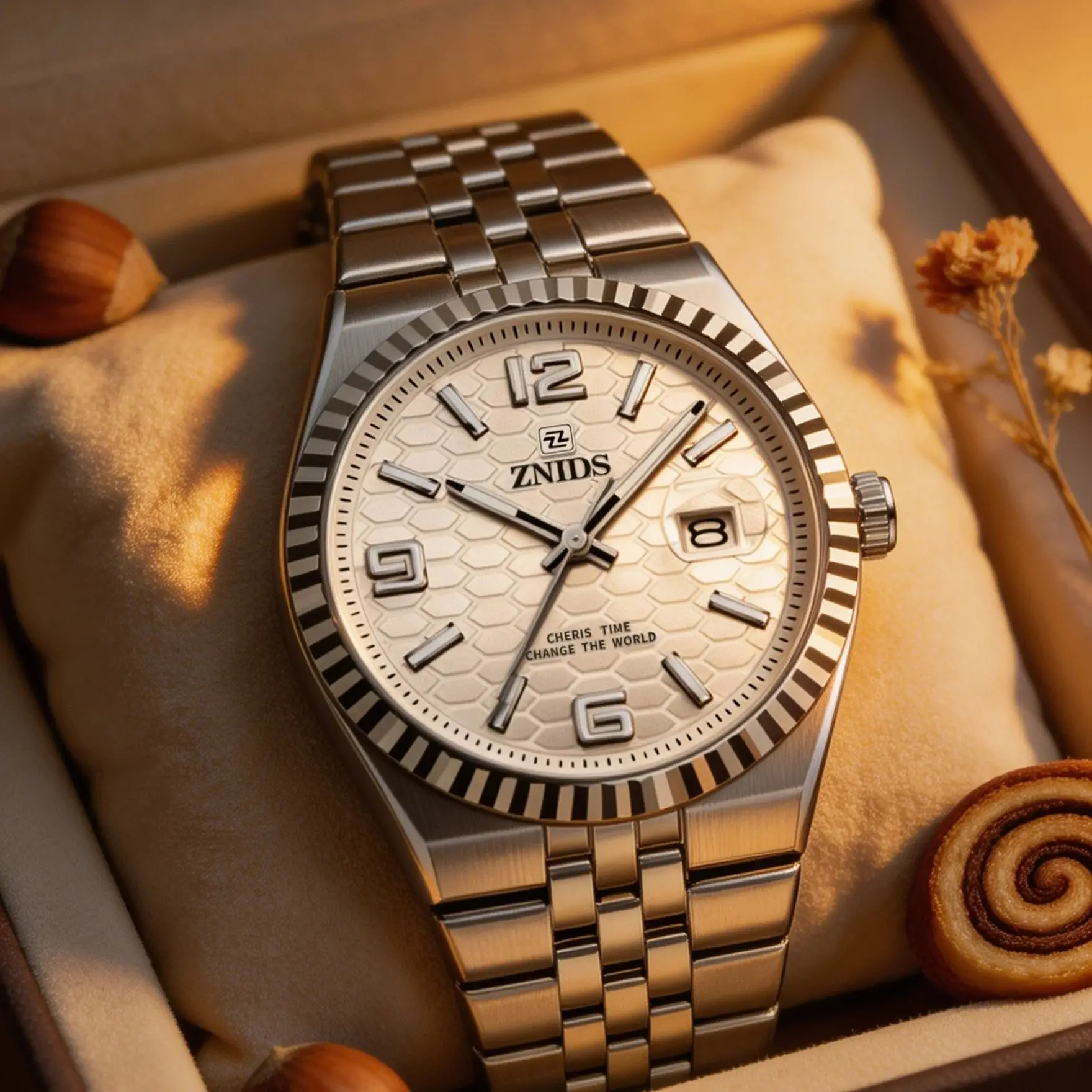 Luxurious Men's Quartz Watch with a Round Dial, Stainless Steel Strap with Date Display Window, Luminous Hands, Waterproof Design, Business-Casual Style, Suitable for Formal Occasions, and an Elegant and Smooth Bezel Design That Showcases Gentlemanly Styl
Luxurious Men's Quartz Watch with a Round Dial, Stainless Steel Strap with Date Display Window, Luminous Hands, Waterproof Design, Business-Casual Style, Suitable for Formal Occasions, and an Elegant and Smooth Bezel Design That Showcases Gentlemanly Styl