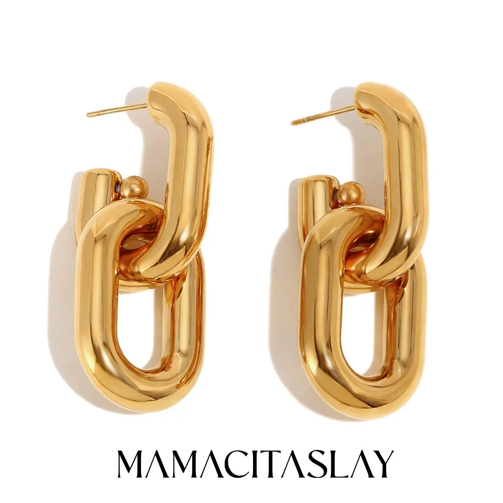MamacitaSlay Classic 18K Gold Plated Stainless Steel Geometric Earrings Party Minimalist Waterproof Jewelry Women's Charm Gift
MamacitaSlay Classic 18K Gold Plated Stainless Steel Geometric Earrings Party Minimalist Waterproof Jewelry Women's Charm Gift