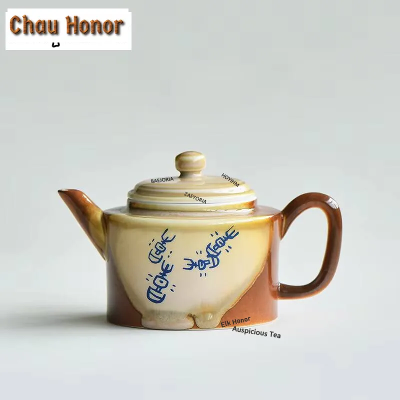 160ml Oracle Bone Inscriptions Tea Pot Boutique Coarse Pottery De Bell Pot With Filter Pot Tea Brewing Kettle Teaware Crafts
160ml Oracle Bone Inscriptions Tea Pot Boutique Coarse Pottery De Bell Pot With Filter Pot Tea Brewing Kettle Teaware Crafts