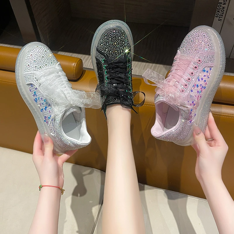 Brand Women Platform Casual Sneakers Rhinestones Thick-soled Transparent Sole Shoes Shining Crystal Luxury Sneakers Trend Shoes
Brand Women Platform Casual Sneakers Rhinestones Thick-soled Transparent Sole Shoes Shining Crystal Luxury Sneakers Trend Shoes