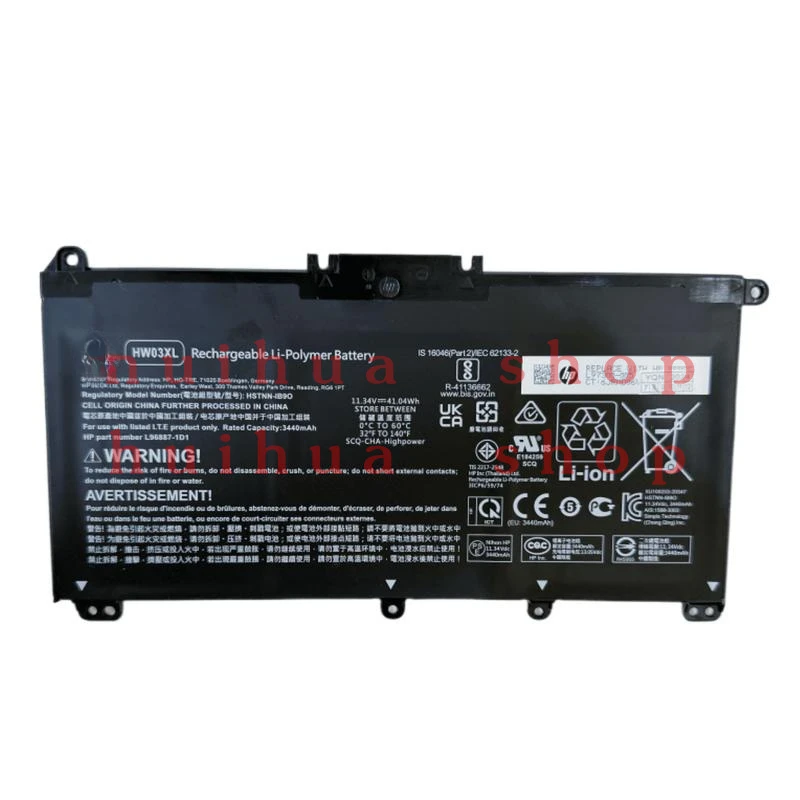 Оригинальный аккумулятор HW03XL для HP Pavilion 15-EG 17-CN 17-CP HSTNN-IB90 L97300-005
Оригинальный аккумулятор HW03XL для HP Pavilion 15-EG 17-CN 17-CP HSTNN-IB90 L97300-005