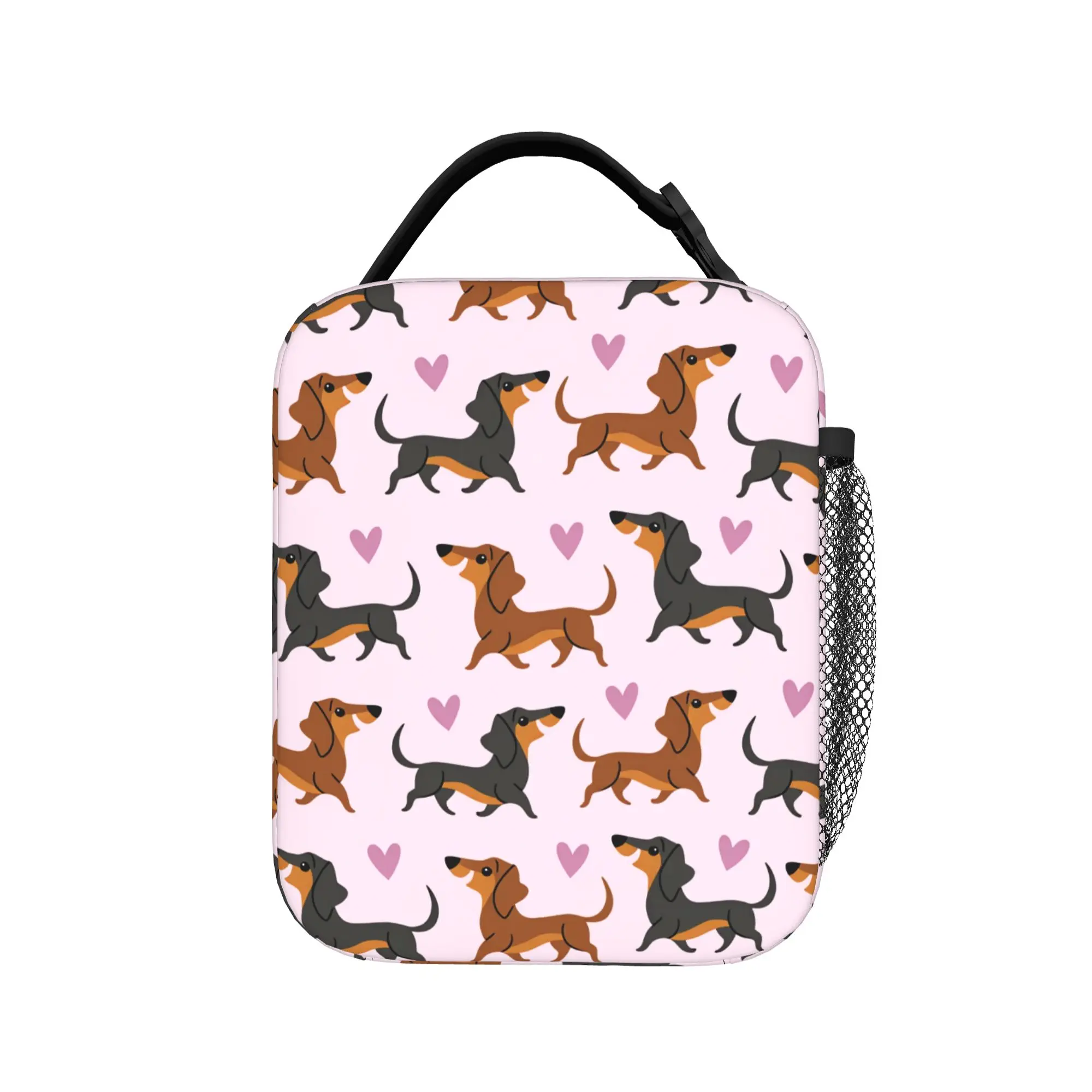 Cute Dachshund & Hearts Pink Pattern Lunch Bag For Child Picnic Print Lunch Box Funny Oxford Tote Food Bags
Cute Dachshund & Hearts Pink Pattern Lunch Bag For Child Picnic Print Lunch Box Funny Oxford Tote Food Bags