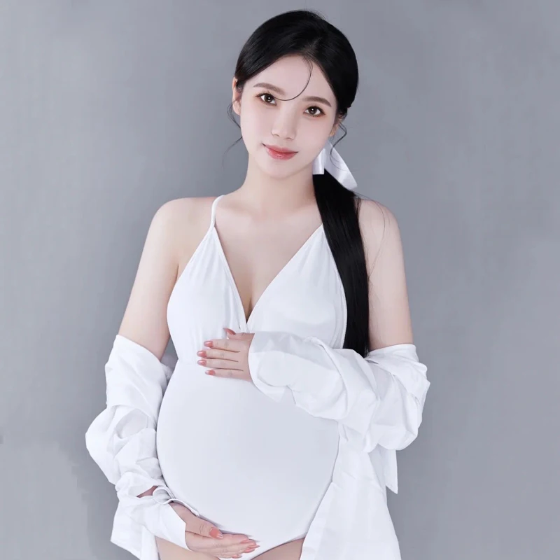 White Sexy Maternity Bodysuit V-neck Backless Strapless Cotton Pregnancy Dress Photo Photography Props Woman Clothing Vestidos
White Sexy Maternity Bodysuit V-neck Backless Strapless Cotton Pregnancy Dress Photo Photography Props Woman Clothing Vestidos