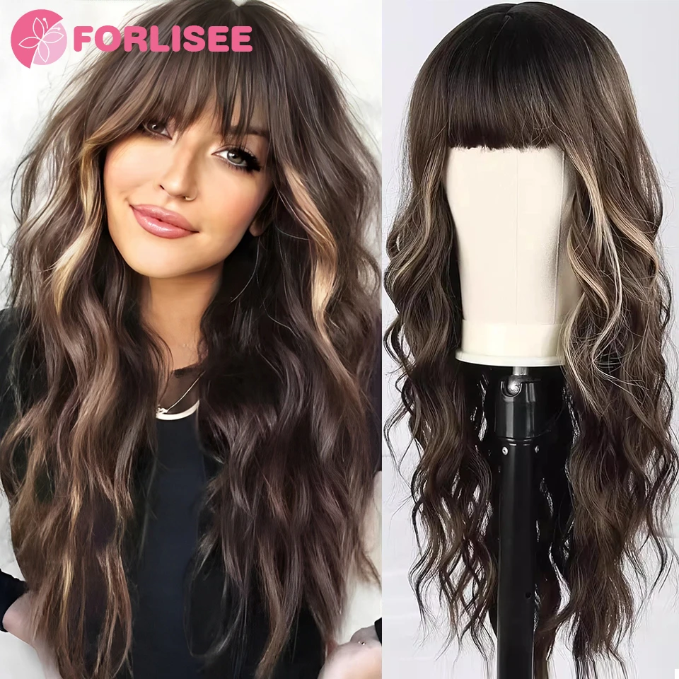 Ombre Brown Synthetic Long Wavy Wig with Fluffy Bangs for Women Natural Hair Brown Blonde Highlight Wigs for Daily Cosplay Use
Ombre Brown Synthetic Long Wavy Wig with Fluffy Bangs for Women Natural Hair Brown Blonde Highlight Wigs for Daily Cosplay Use
