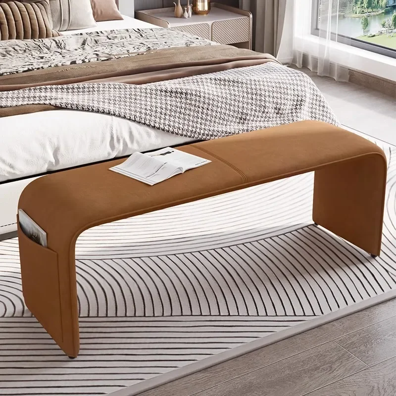 Saddle leather living room bench casual simple modern home shoe changing stool light
Saddle leather living room bench casual simple modern home shoe changing stool light