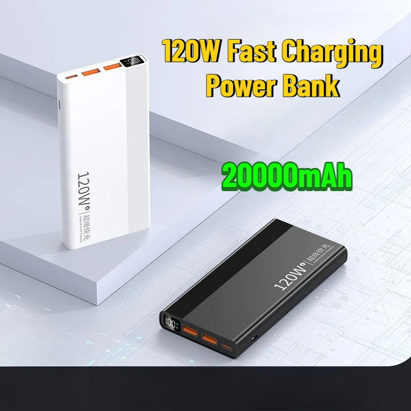 120W Fast Charging Power Bank 20000mAh Large Capacity Mobile Portable Charger Flash Charging Long-Life Battery
120W Fast Charging Power Bank 20000mAh Large Capacity Mobile Portable Charger Flash Charging Long-Life Battery