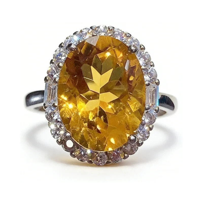 Natural Citrine 10*12mm Gemstone Ring S925 Silver Inlaid Elegant Ring For Ladies
Natural Citrine 10*12mm Gemstone Ring S925 Silver Inlaid Elegant Ring For Ladies