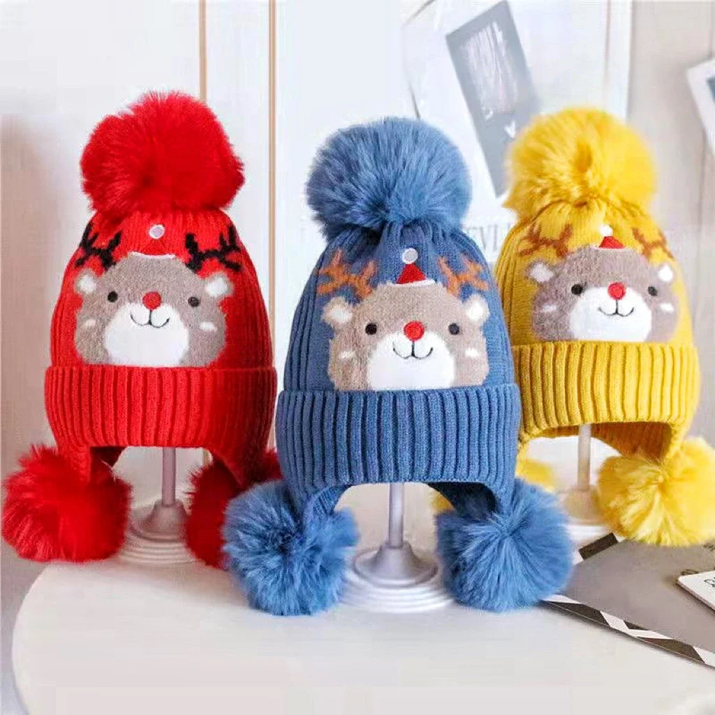Christmas Elk Children's Hat Embroidered Snowman Cartoon Wool Knitted Hat Girls Winter Pompom Baby Hat Thickened Windproof Cap
Christmas Elk Children's Hat Embroidered Snowman Cartoon Wool Knitted Hat Girls Winter Pompom Baby Hat Thickened Windproof Cap