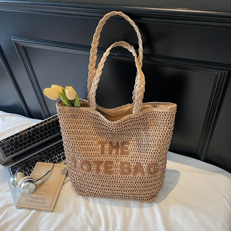 Women's Large Capacity Shoulder Bag Summer Straw Woven Handbag Fashion Female Luxury Designer Beach Bag Shopper Basket Tote
Women's Large Capacity Shoulder Bag Summer Straw Woven Handbag Fashion Female Luxury Designer Beach Bag Shopper Basket Tote