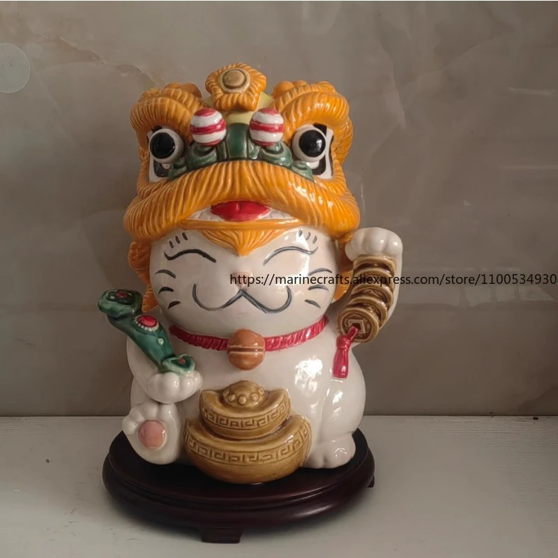 Shiwan Ceramics Lucky Cat Dance Lion Travel Hand Letter Gift Checkout Page Piggy Bank Cat Feng Shui Creative Ornament
Shiwan Ceramics Lucky Cat Dance Lion Travel Hand Letter Gift Checkout Page Piggy Bank Cat Feng Shui Creative Ornament