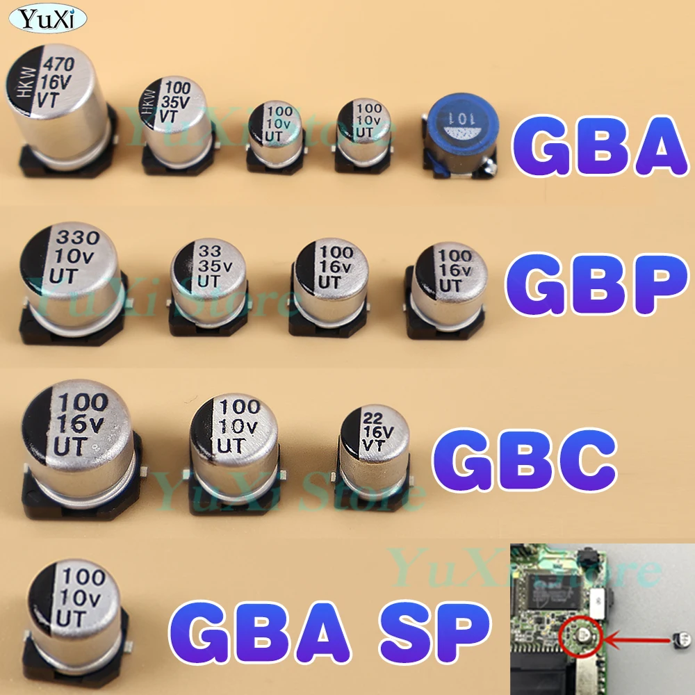 Motherboard Electrolytic Capacitor For Gameboy GBA GBA SP GBP GBC GBL 35V 16V 10V For Gameboy Color Advance Pocket Motherboard
Motherboard Electrolytic Capacitor For Gameboy GBA GBA SP GBP GBC GBL 35V 16V 10V For Gameboy Color Advance Pocket Motherboard