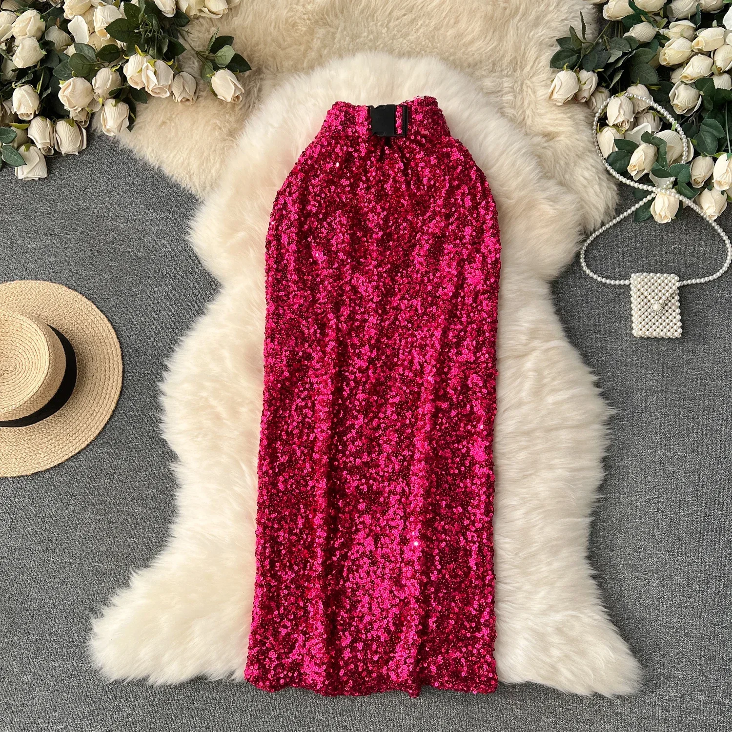 Women Chic Belt Sequin High Waist Sexy Skirt Evening Party Fashion Vintage Skirt Summer Autumn Clothing Mid-Calf Slim Fit
Women Chic Belt Sequin High Waist Sexy Skirt Evening Party Fashion Vintage Skirt Summer Autumn Clothing Mid-Calf Slim Fit