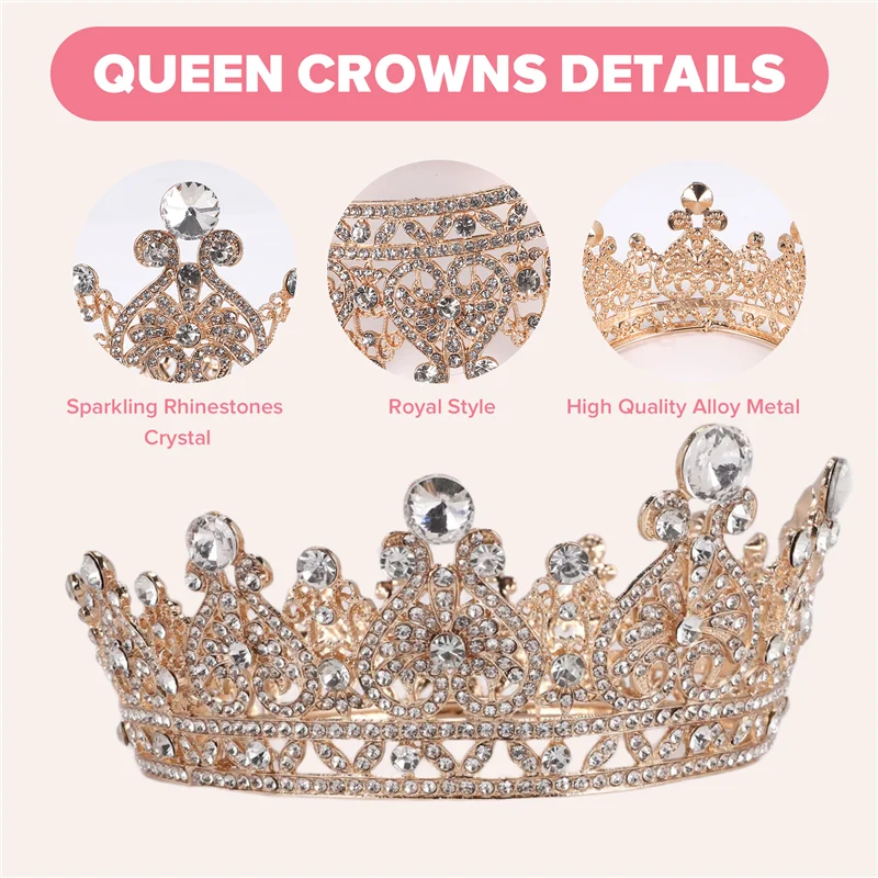 AD-Gold Princess Crown For Women - Queen Crowns For Women,Tiaras And Crowns For Women Wedding, Princess Crystal Tiara Crown
AD-Gold Princess Crown For Women - Queen Crowns For Women,Tiaras And Crowns For Women Wedding, Princess Crystal Tiara Crown