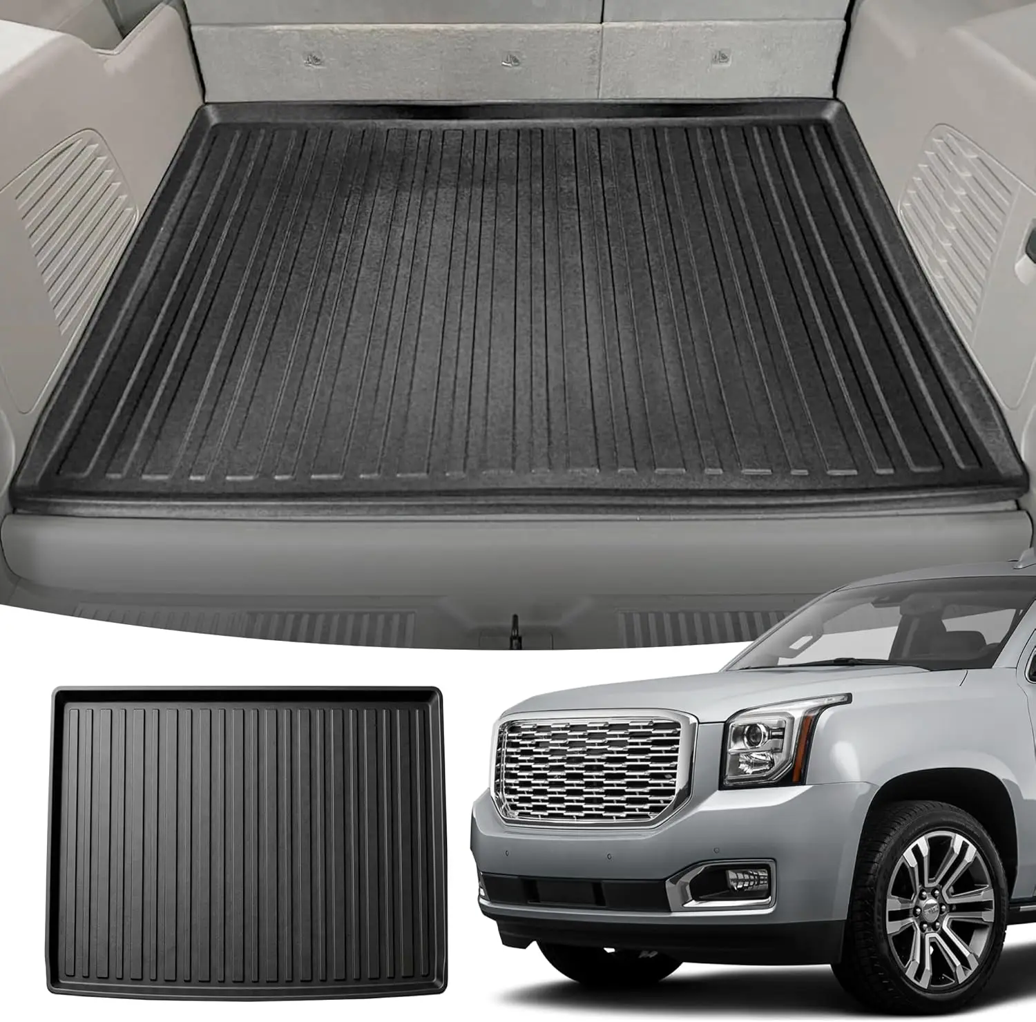 Custom Fit Cargo Liner for GMC Yukon XL Chevy Suburban 2015-2020 - Behind 3rd Row Trunk Mat with Raised Lip
Custom Fit Cargo Liner for GMC Yukon XL Chevy Suburban 2015-2020 - Behind 3rd Row Trunk Mat with Raised Lip