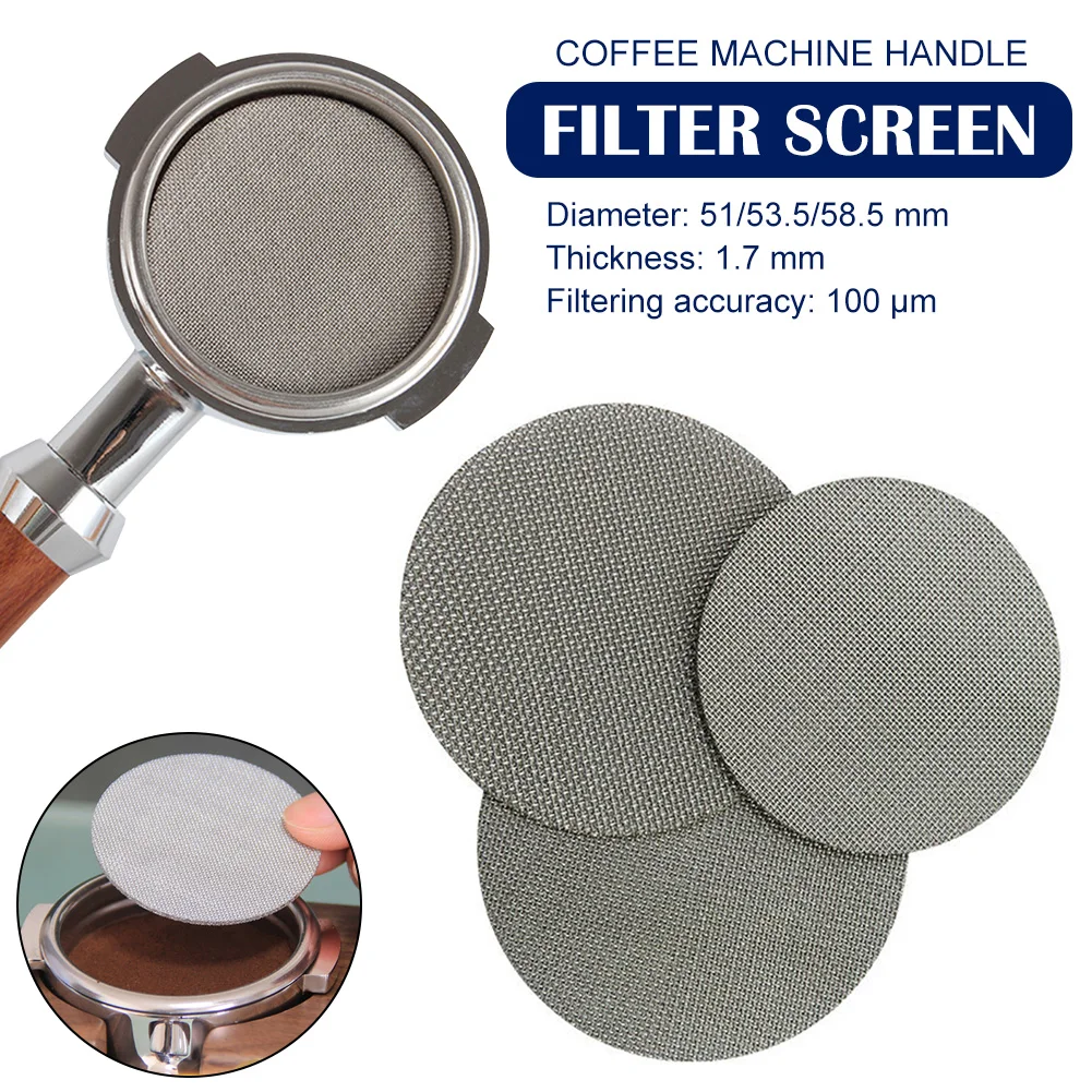 51/53.5/58.5 mm Reusable Coffee Filter Screen Heat Resistant Mesh Screen Portafilter Barista Coffee Making Puck Screen
51/53.5/58.5 mm Reusable Coffee Filter Screen Heat Resistant Mesh Screen Portafilter Barista Coffee Making Puck Screen