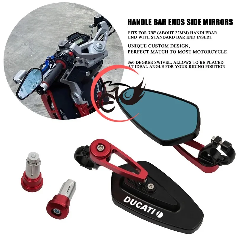 Motorcycle Handlebar Rearview Mirrors For Ducati 400 620 695 696 796 821 MONSTER 899 959 1199 1299 Panigale 848 /EVO 1198/S/R
Motorcycle Handlebar Rearview Mirrors For Ducati 400 620 695 696 796 821 MONSTER 899 959 1199 1299 Panigale 848 /EVO 1198/S/R