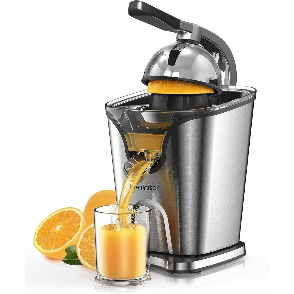 150W Electric Citrus Juicer with Dual Cones, Stainless Steel, Quiet Operation for Oranges, Lemons, Limes, and Grapefruits, Detac
150W Electric Citrus Juicer with Dual Cones, Stainless Steel, Quiet Operation for Oranges, Lemons, Limes, and Grapefruits, Detac