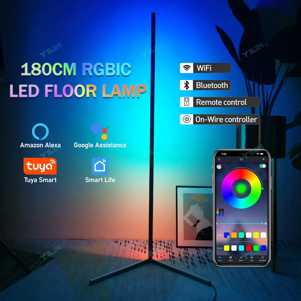 Heightening 180CM Smart Floor Night Light RGBIC Tuya Smart APP Remote Control Nordic Stand Floor Lamp Mood Light For Game Room 
Heightening 180CM Smart Floor Night Light RGBIC Tuya Smart APP Remote Control Nordic Stand Floor Lamp Mood Light For Game Room